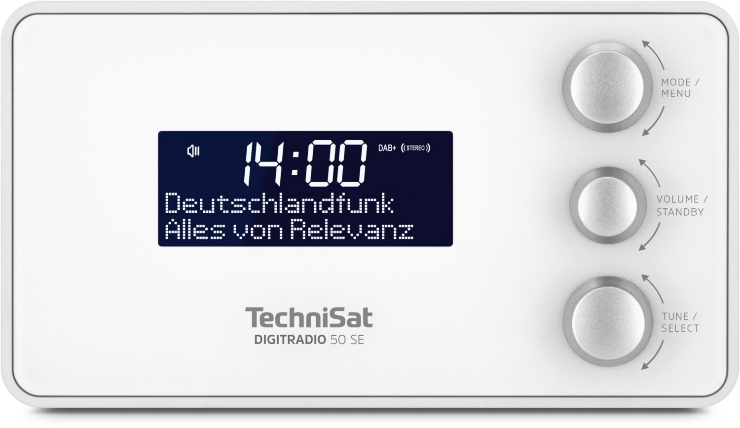 TechniSat DigitRadio 50 SE DAB+/UKW Uhrenradio mit LCD-Display weiß