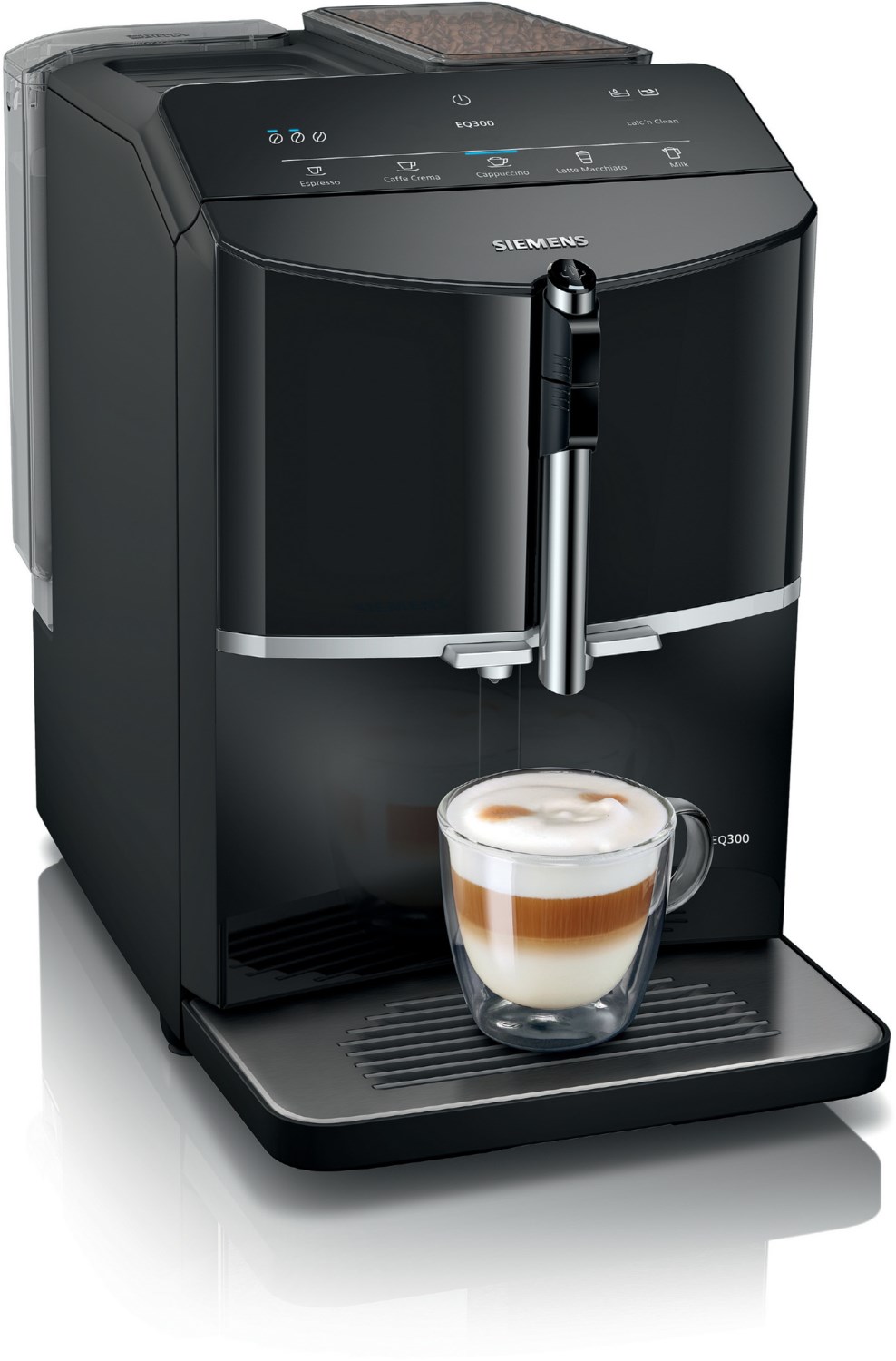 Siemens EQ 300 Kaffeevollautomat klavierlack schwarz