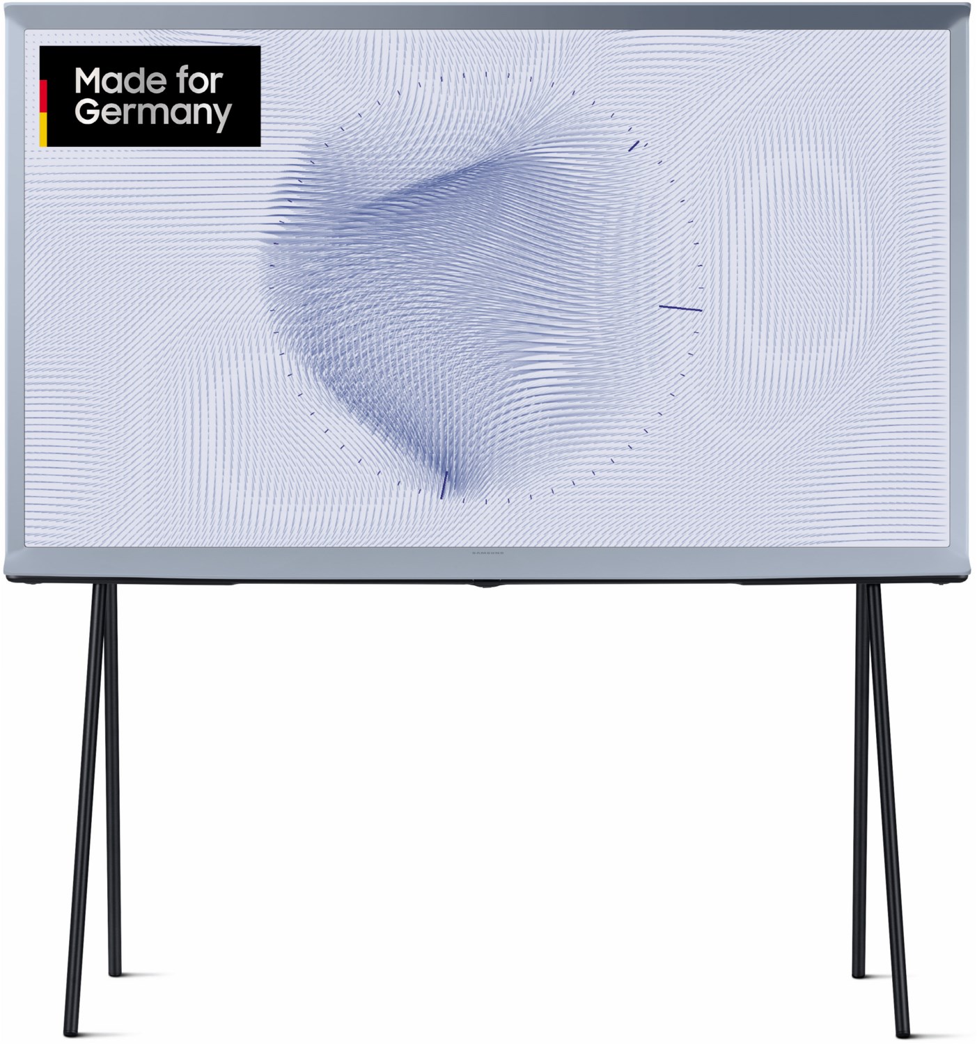Samsung QLED-TV The Serif 43 Zoll abnehmbare Standfüße (2022) cotton blue