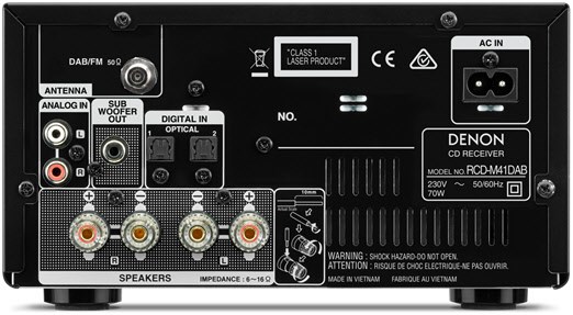 Denon D-M41 FM/DAB/CD Receiver, Bluetooth, mit Lautsprechern,schwarz/schwarz