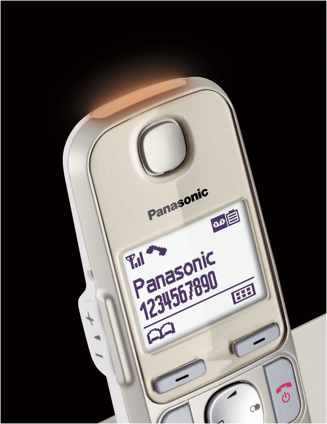 Panasonic KX-TGE260GN Schnurlostelefon mit Anrufbeantworter, champagner