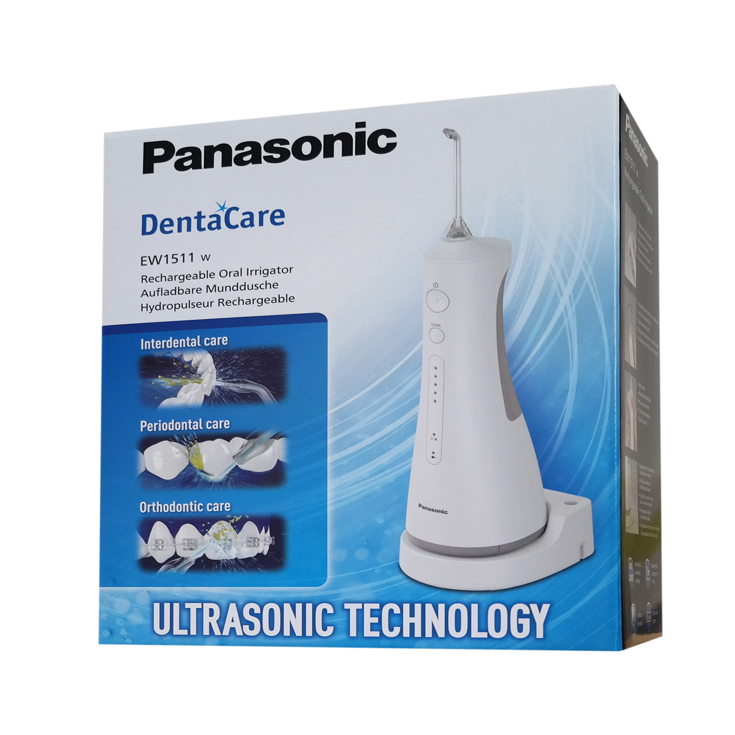 Panasonic Ultra Sonic EW1511 Munddusche zur Zahnzwischenraumreinigung, mit Ladestation weiß