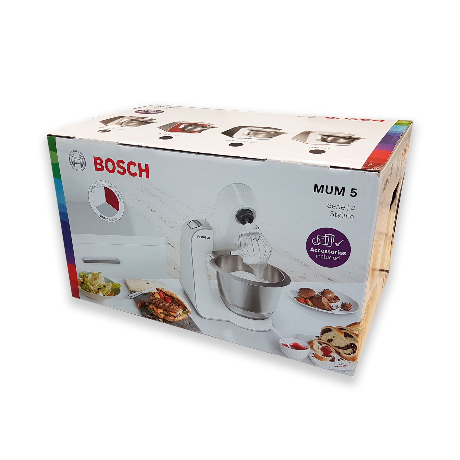 Bosch MUM5 Styline MUM56340 Küchenmaschine , Schüssel 3,9 L anthrazit, silber
