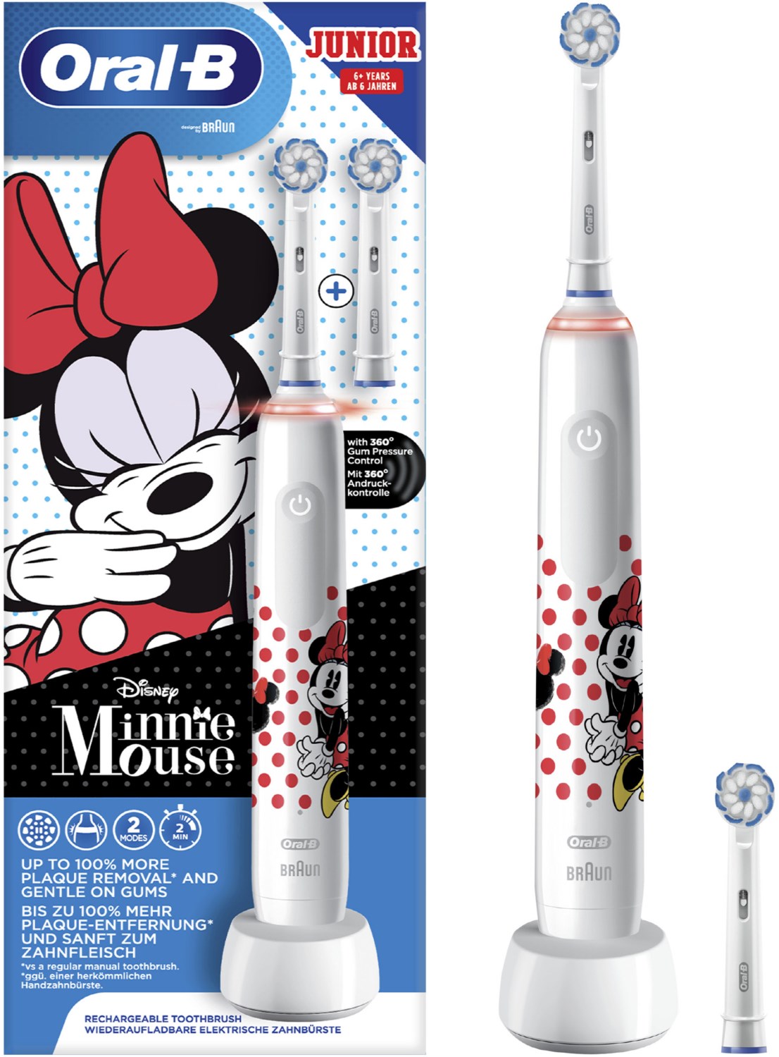 Oral-B Junior Minnie Mouse Elektrische Zahnbürste weiß