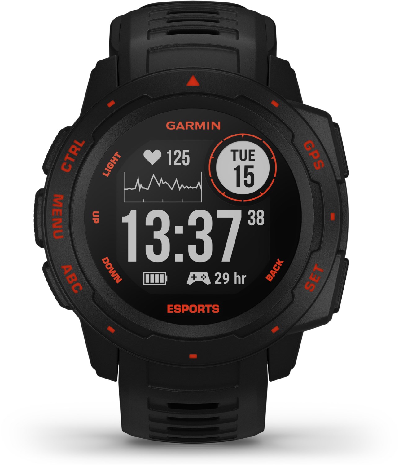 Garmin Instinct E-Sports wasserdichte GPS-Smartwatch mit Sport-/Fitnessfunktionen schwarz