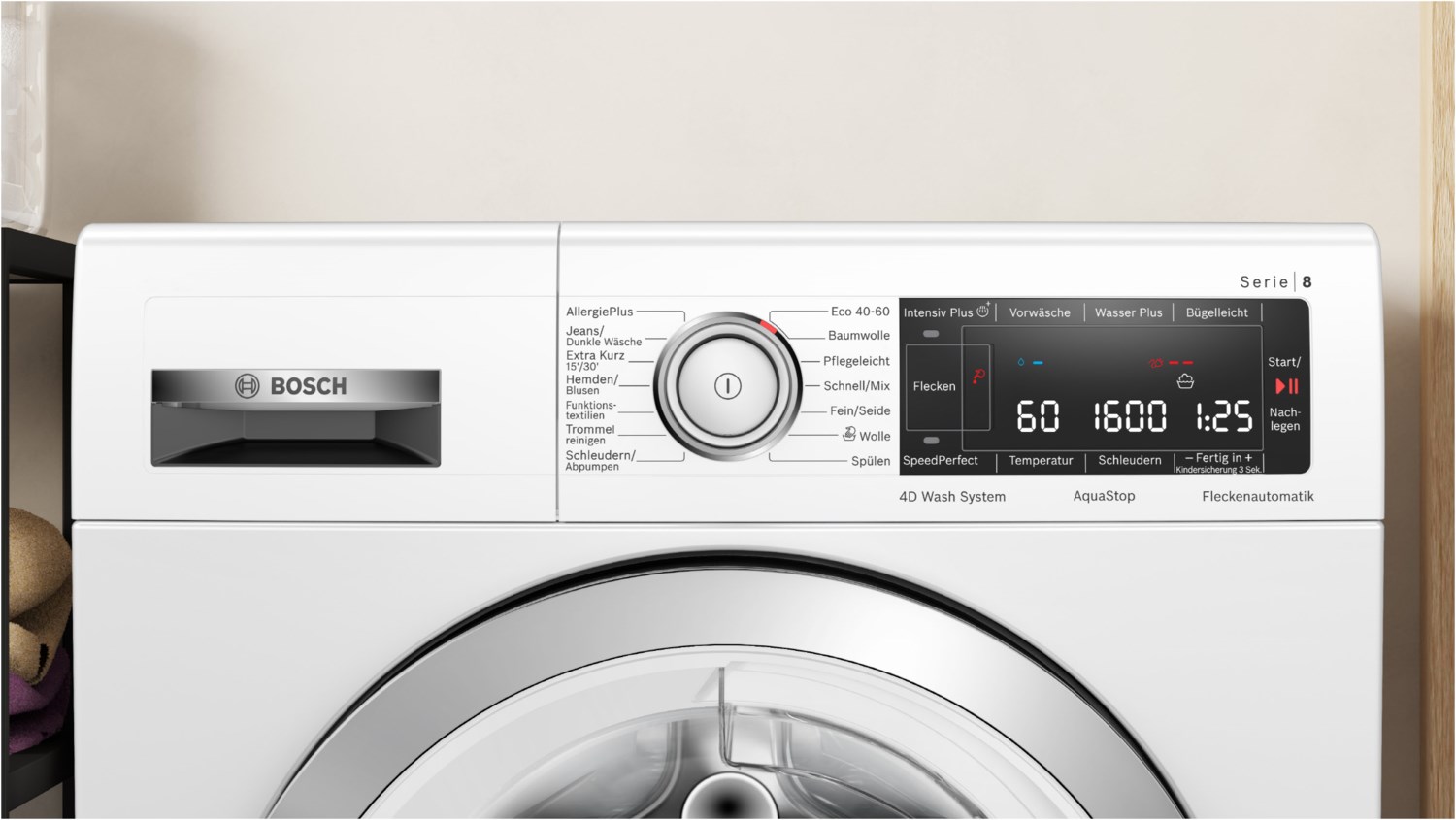 Bosch Serie 8 Waschmaschine 9 kg 1400 U/min.