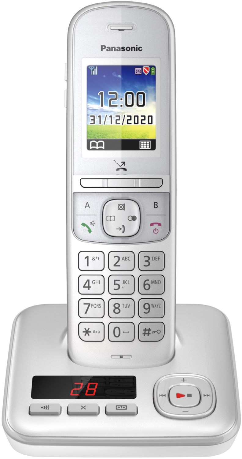 Panasonic KX-TGH720GG schnurloses Telefon mit Anrufbeantworter perlsilber