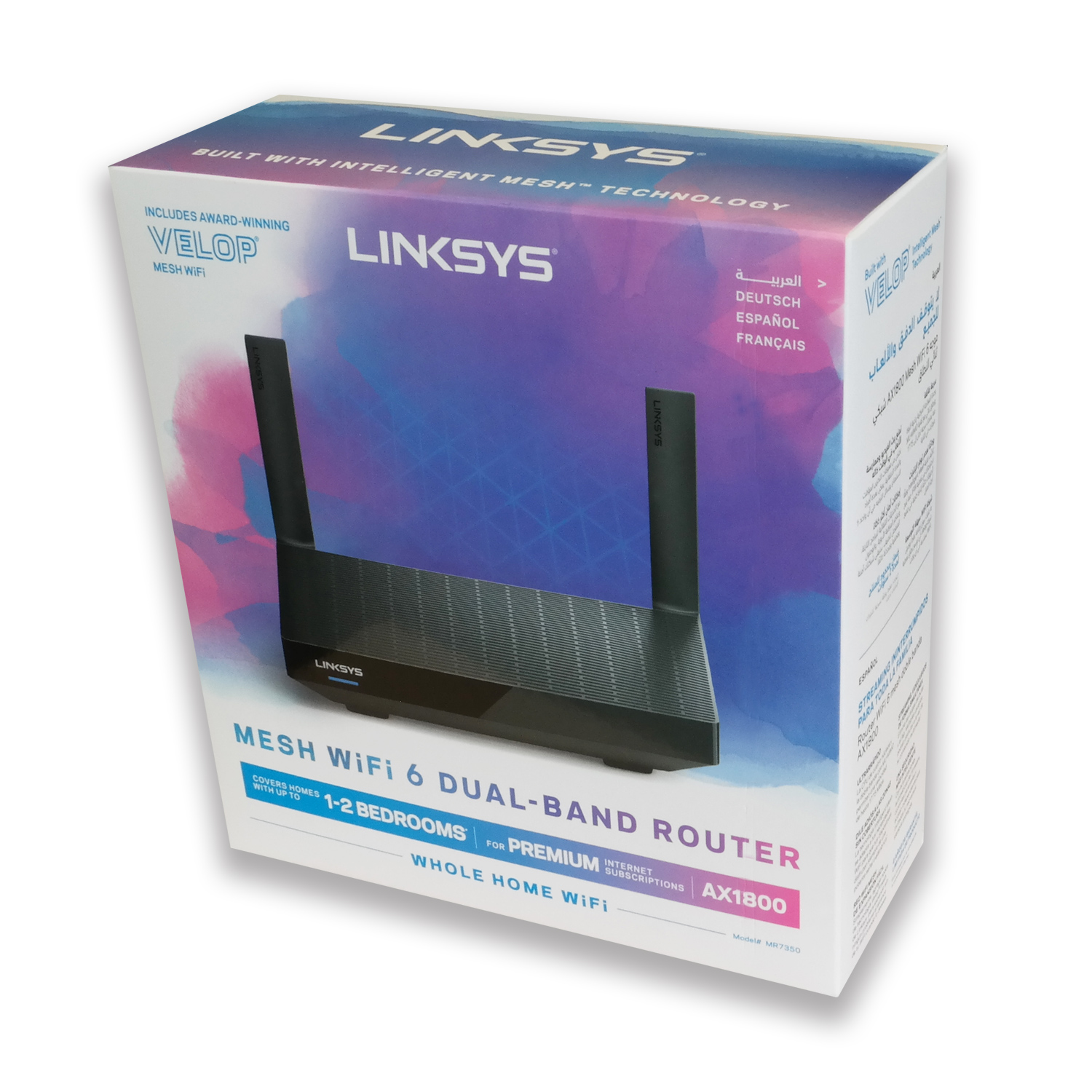 Linksys AX1800 MAX-STREAM MR7350 - Wireless Router - 802.11ax Dual-Band schwarz