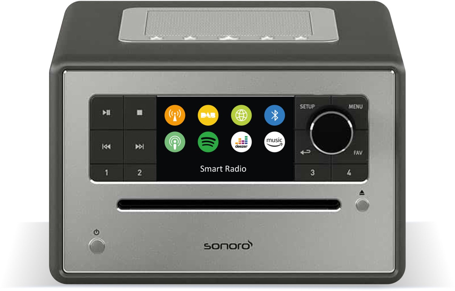 Sonoro Elite CD-Player mit Internetradio und Bluetooth graphit matt - silber