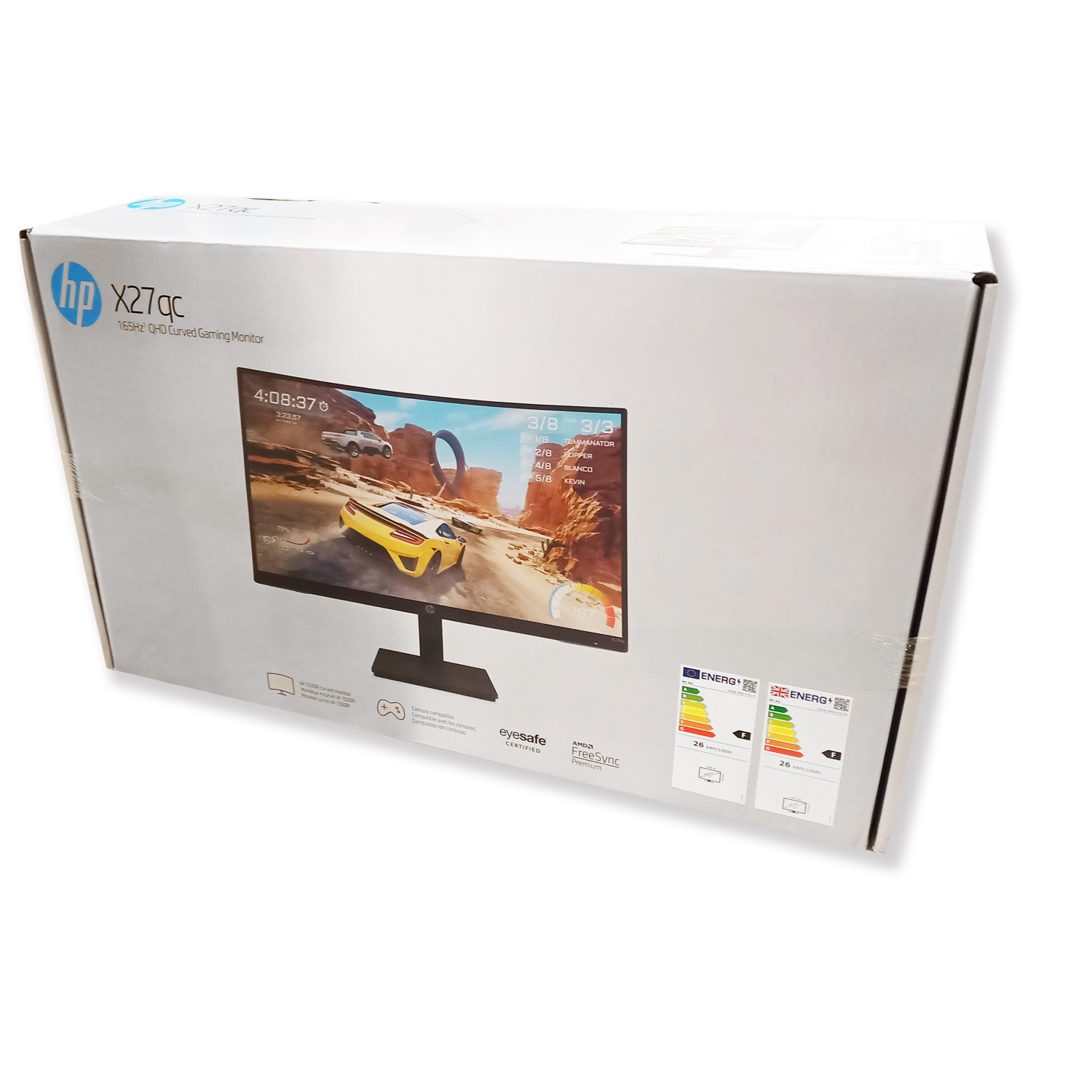 HP X27qc Gaming Monitor - 27 Zoll QHD 2560 x 1440 - 1500R VA Curved