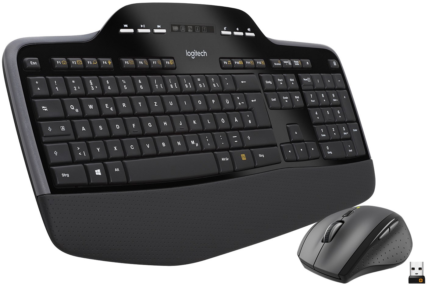 Logitech MK710 Kabelloses Tastatur/Maus-Set Quertz schwarz