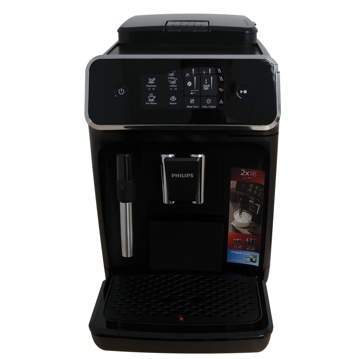 Philips 2200 Serie EP2220/10 Panarello Kaffeevollautomat mit SensorTouch Benutzeroberfläche schwarz/schwarz gebürstet