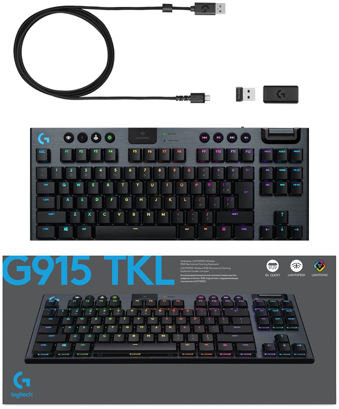 Logitech G915 TKL Gaming-Tastatur schwarz