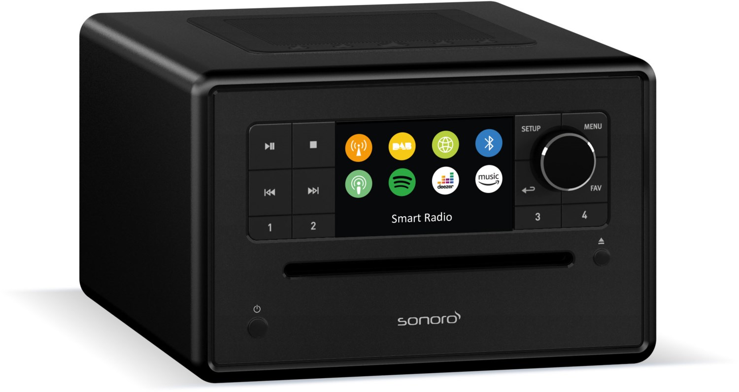 Sonoro Elite CD-Player mit Internetradio und Bluetooth schwarz matt - schwarz