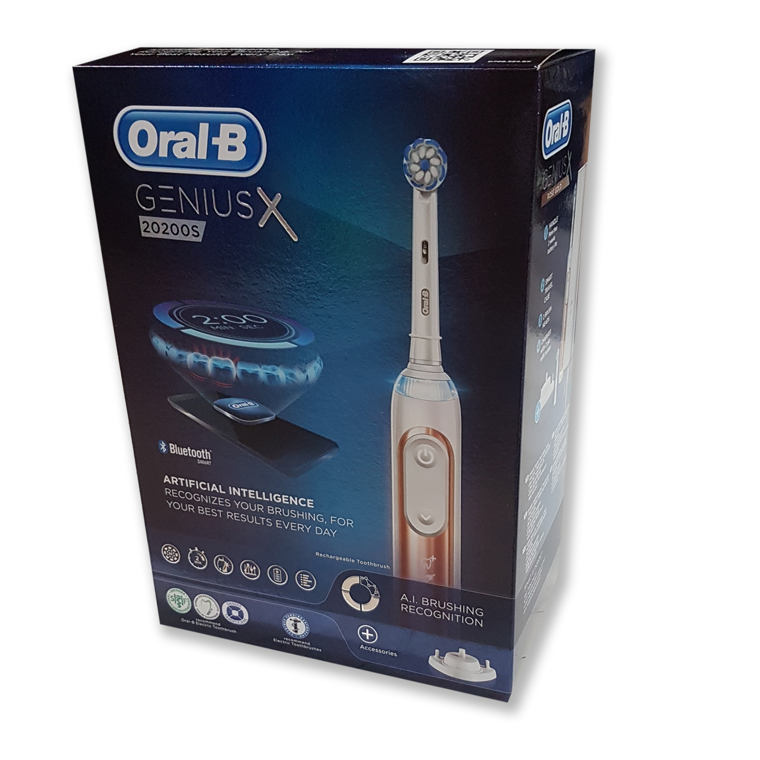 Braun Oral-B Genius X Elektrische Zahnbürste mit Reise-Ladeetui rosegold