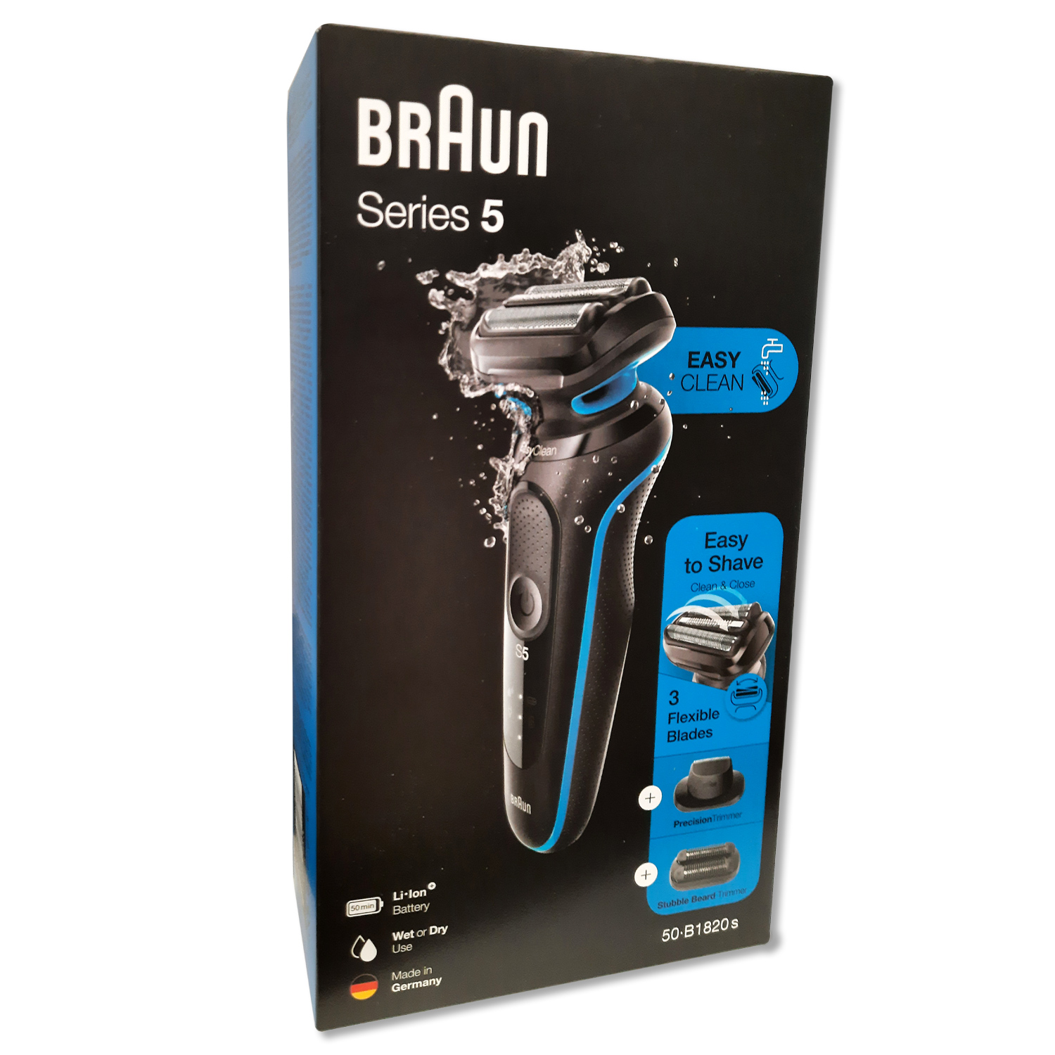 Braun Series 5s B1820s Elektrorasierer Wet&Dry schwarz/blau