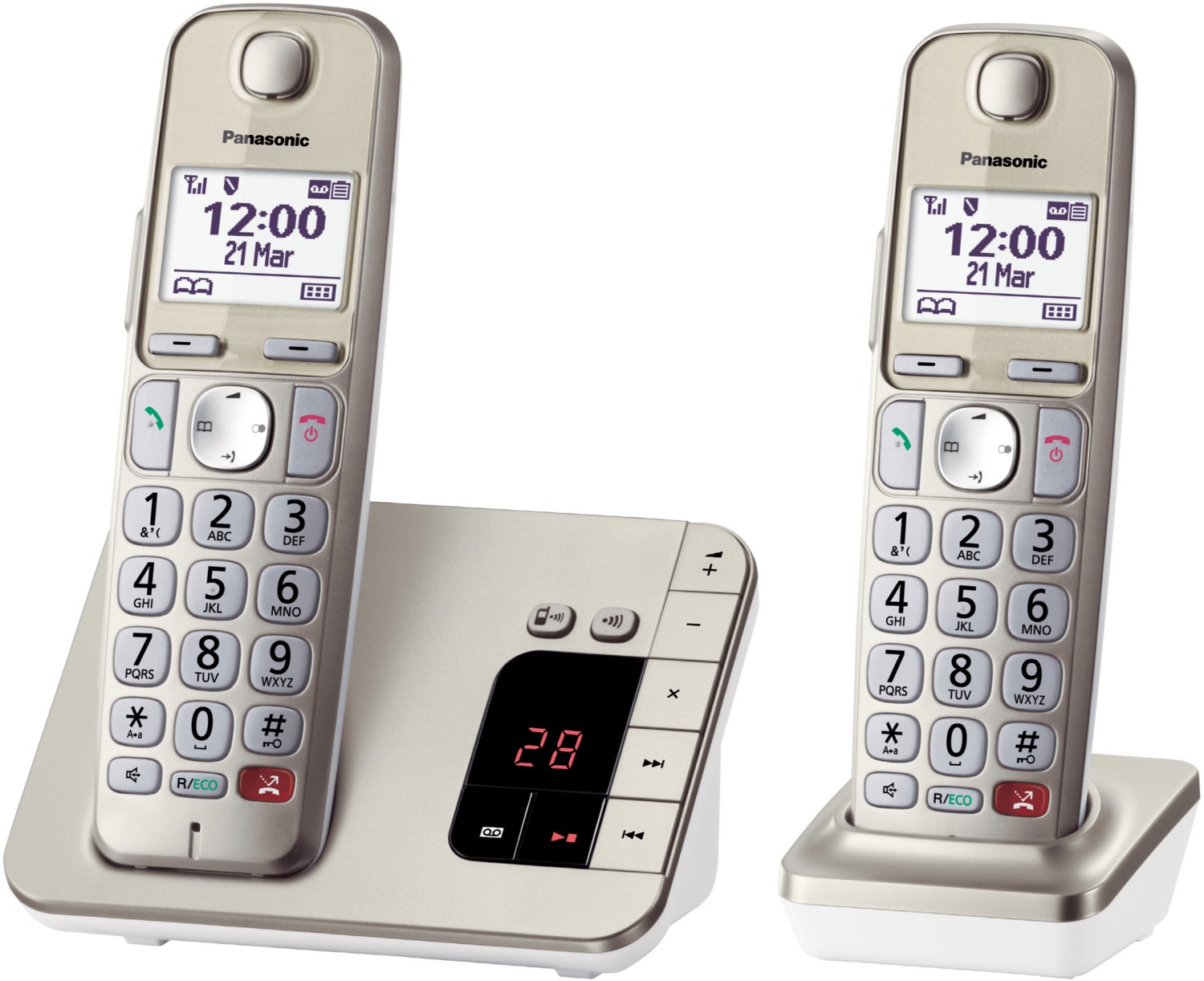 Panasonic KX-TGE262GN schnurloses Telefon mit Anrufbeantworter champagner