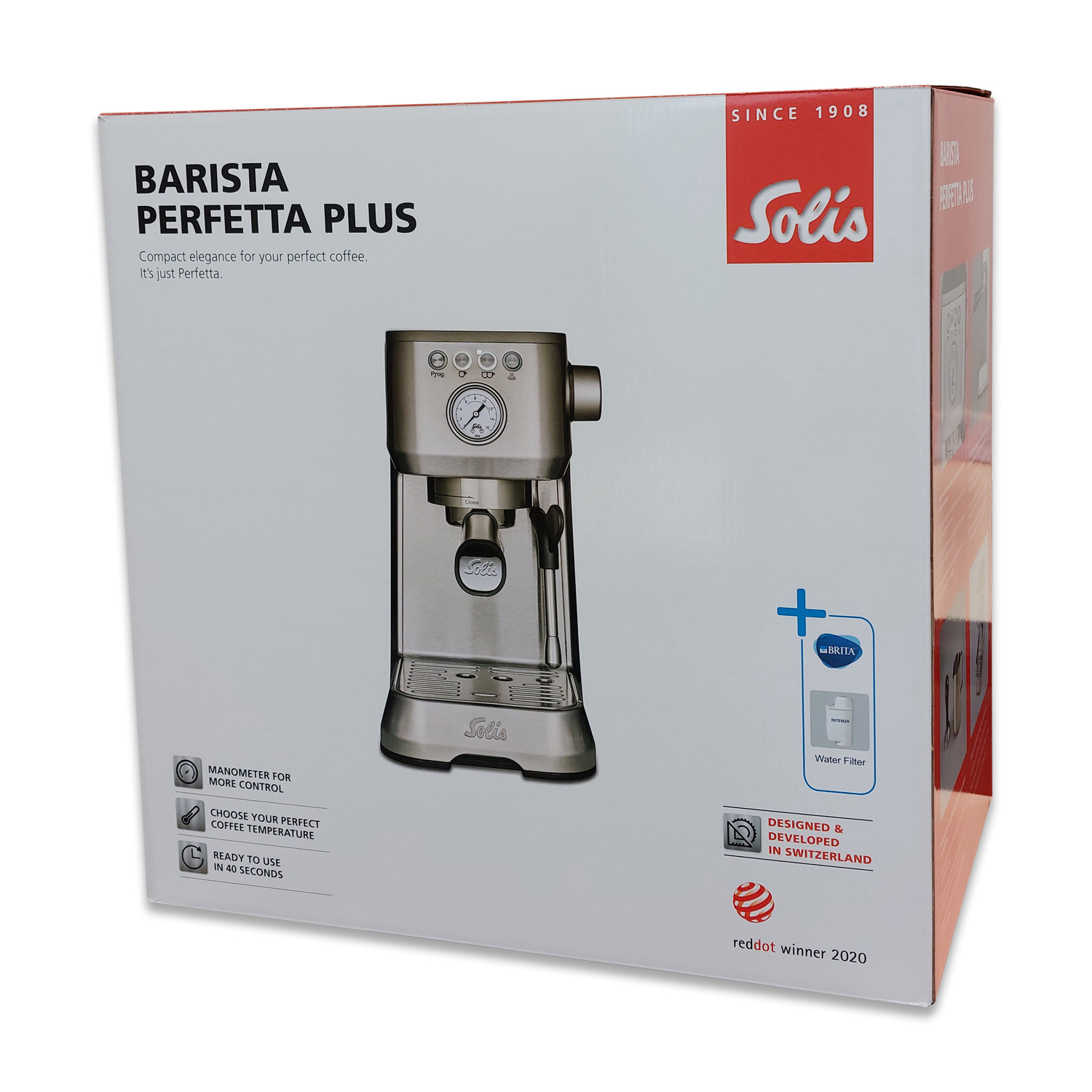 Solis Espressomaschine Barista Perfetta Plus 1170 V2 Siebträgermaschine Silber