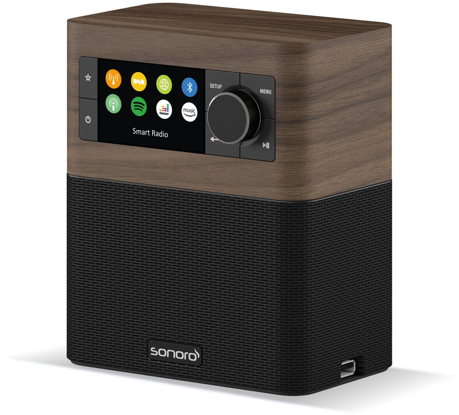 Sonoro Stream Audio-System & HD-Audiostreamer Walnuss Dekor - schwarz