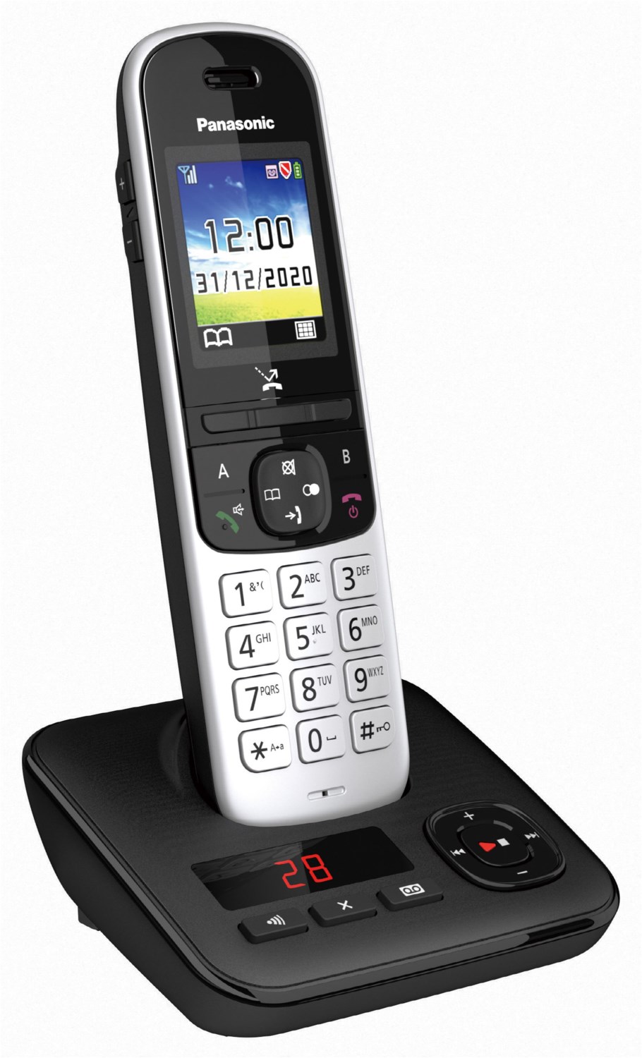 Panasonic KX-TGH720GS schnurloses Telefon mit Anrufbeantworter schwarz