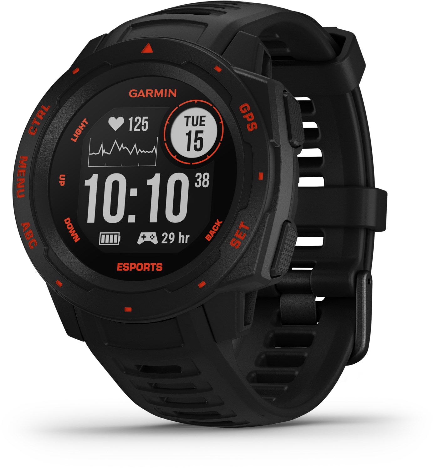 Garmin Instinct E-Sports wasserdichte GPS-Smartwatch mit Sport-/Fitnessfunktionen schwarz
