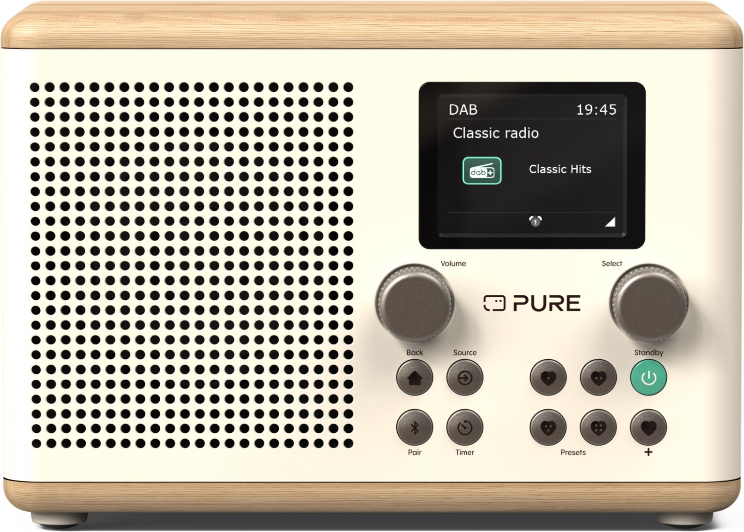 Pure Classic H4 Digitales Küchenradio DAB+ FM Bluetooth white/oak