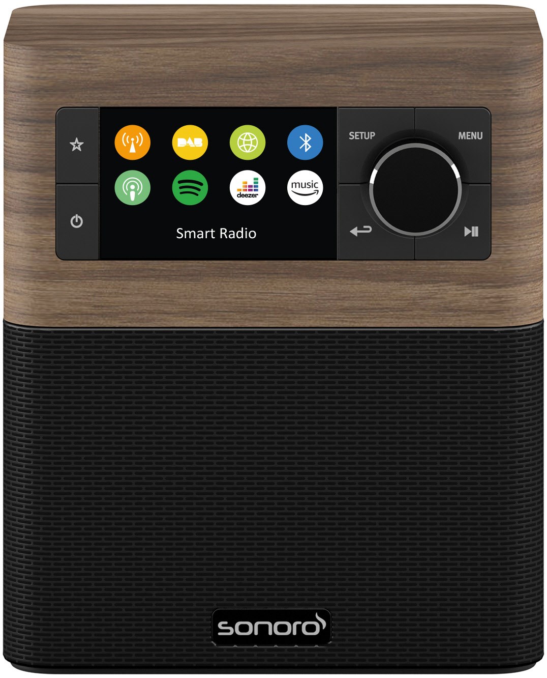Sonoro Stream Audio-System & HD-Audiostreamer Walnuss Dekor - schwarz
