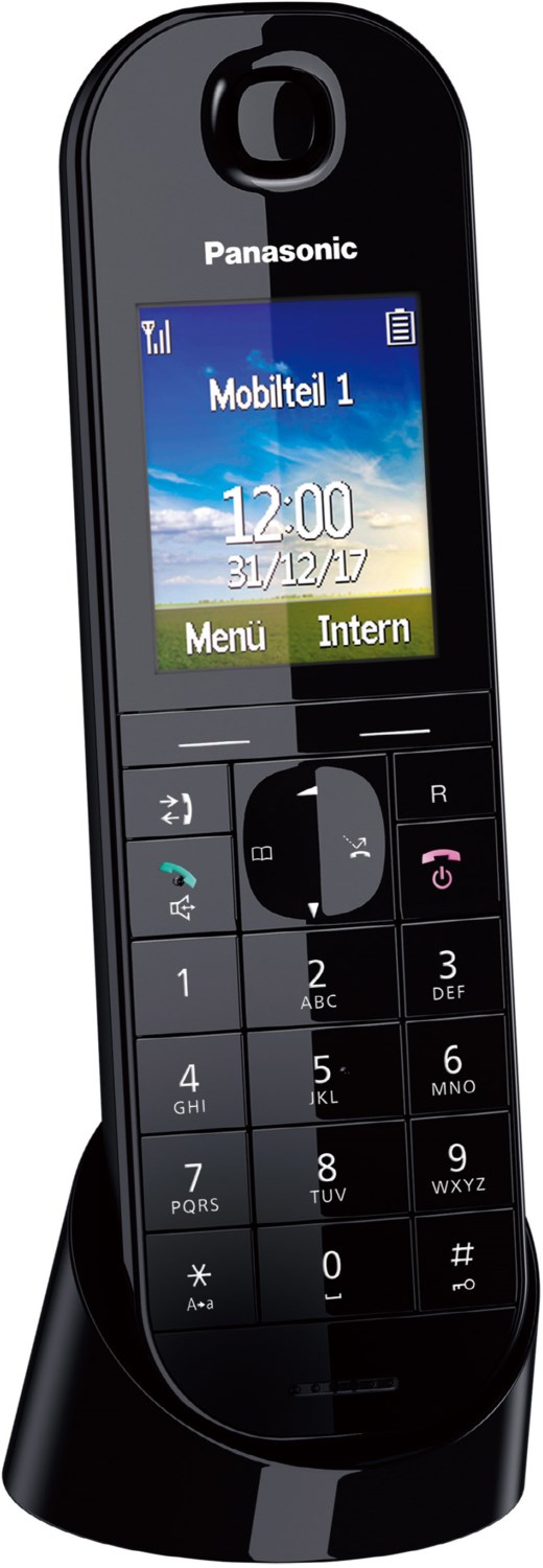 Panasonic KX-TGQ400GB schnurloses Telefon mit Anrufbeantworter schwarz