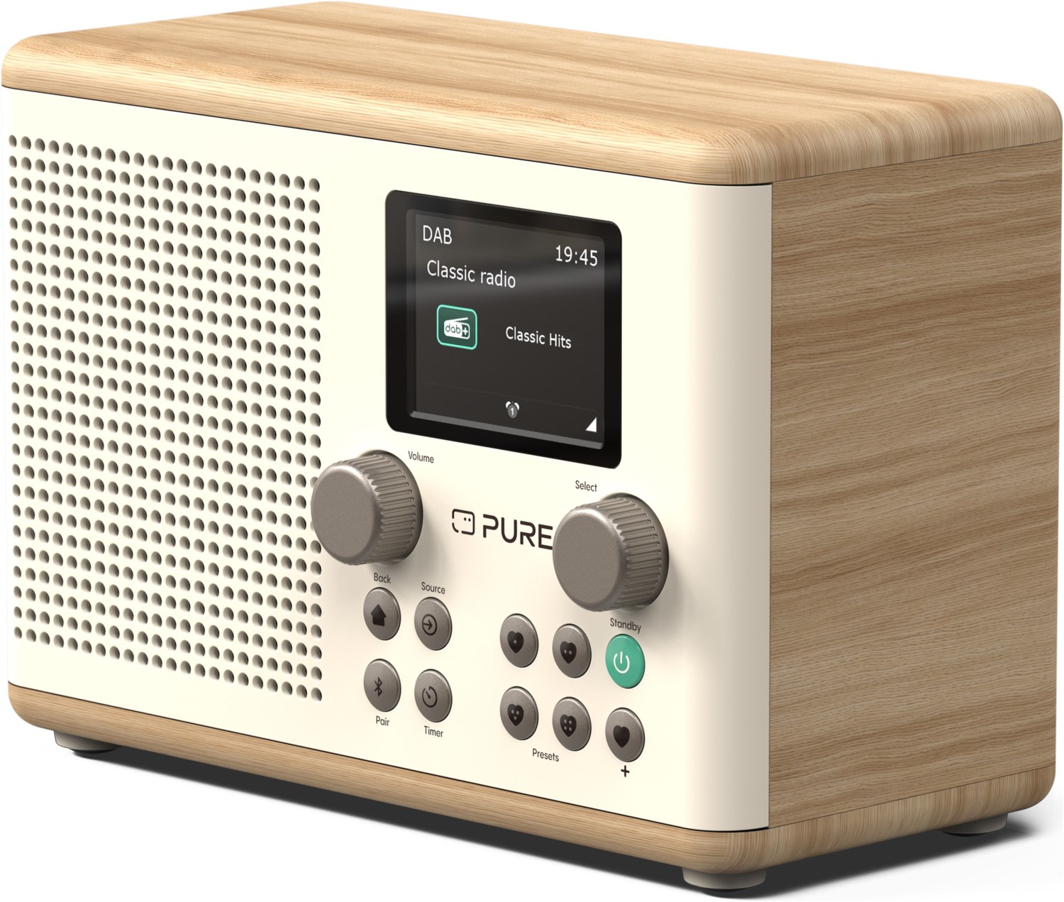 Pure Classic H4 Digitales Küchenradio DAB+ FM Bluetooth white/oak