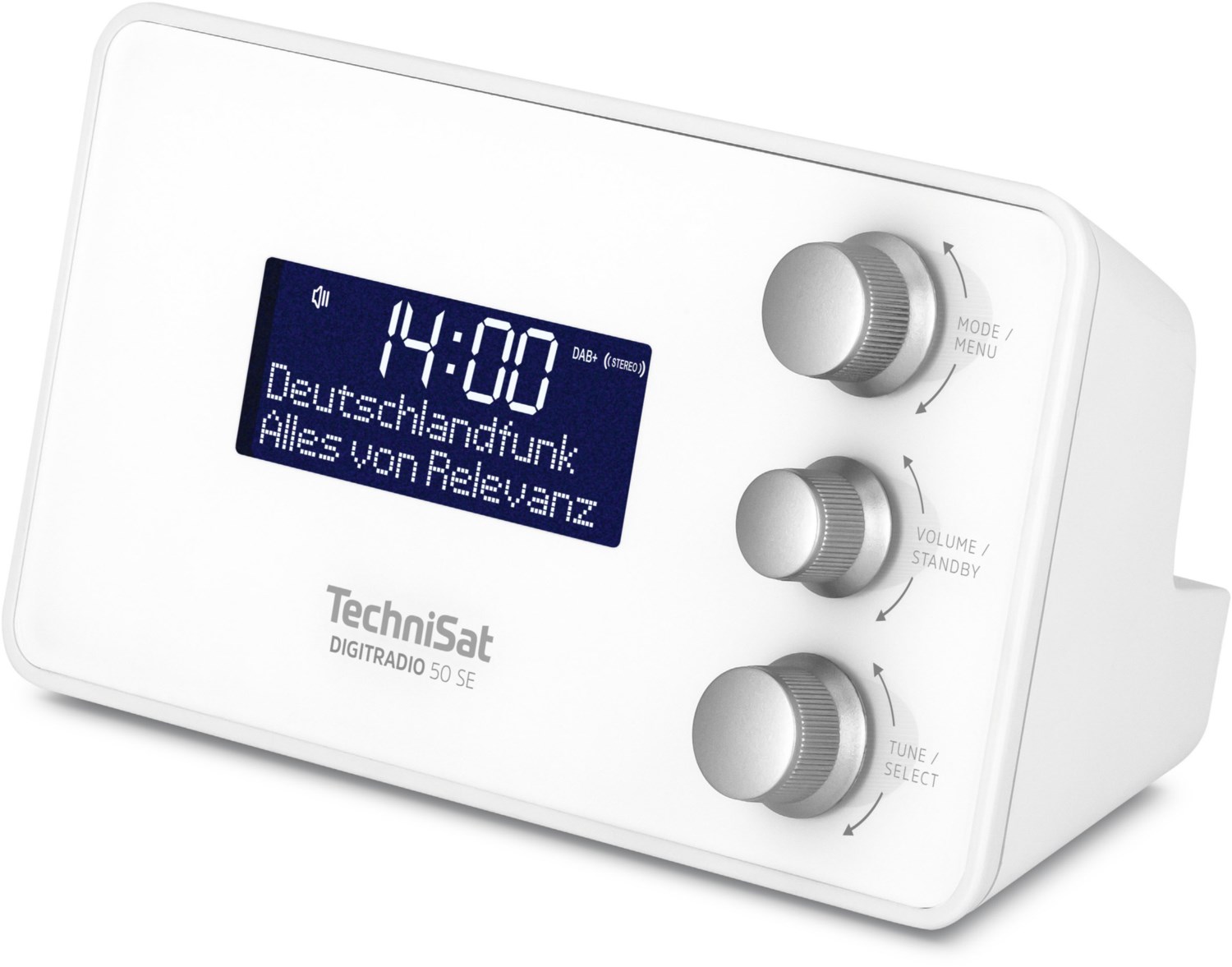 TechniSat DigitRadio 50 SE DAB+/UKW Uhrenradio mit LCD-Display weiß