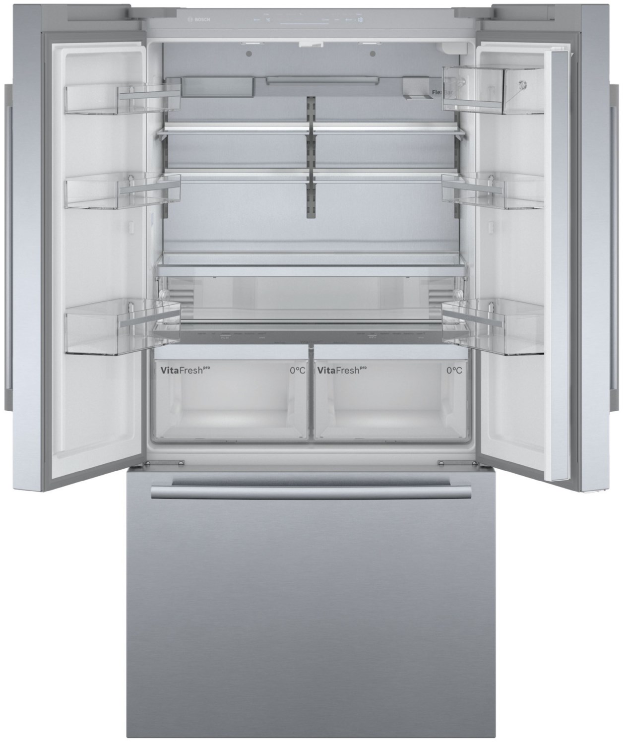 Bosch Serie 8 French Door Kühl-/Gefrierautomat Edelstahl NoFrost mit Eis- und Wasserspender