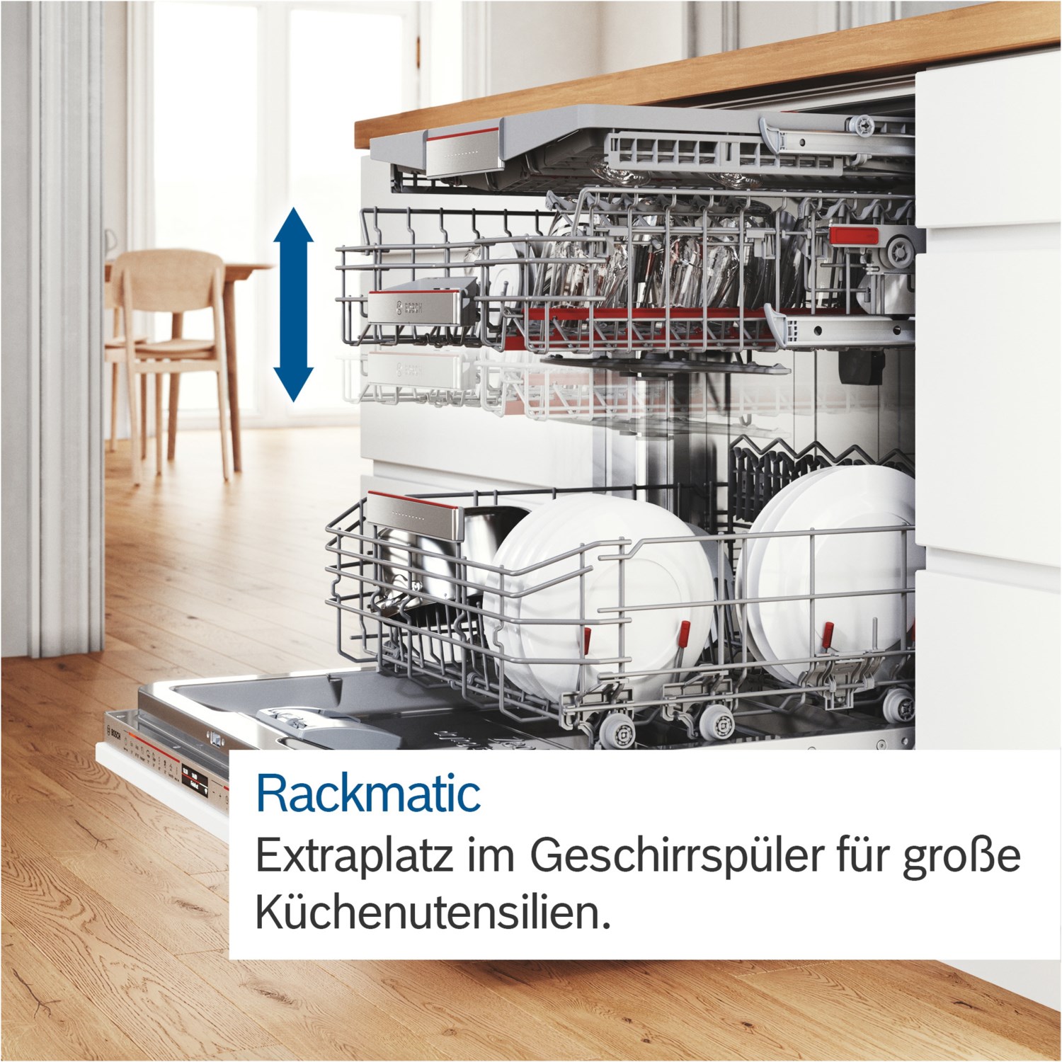 Bosch Serie 6 teilintegrierter Geschirrspüler 60 cm edelstahl