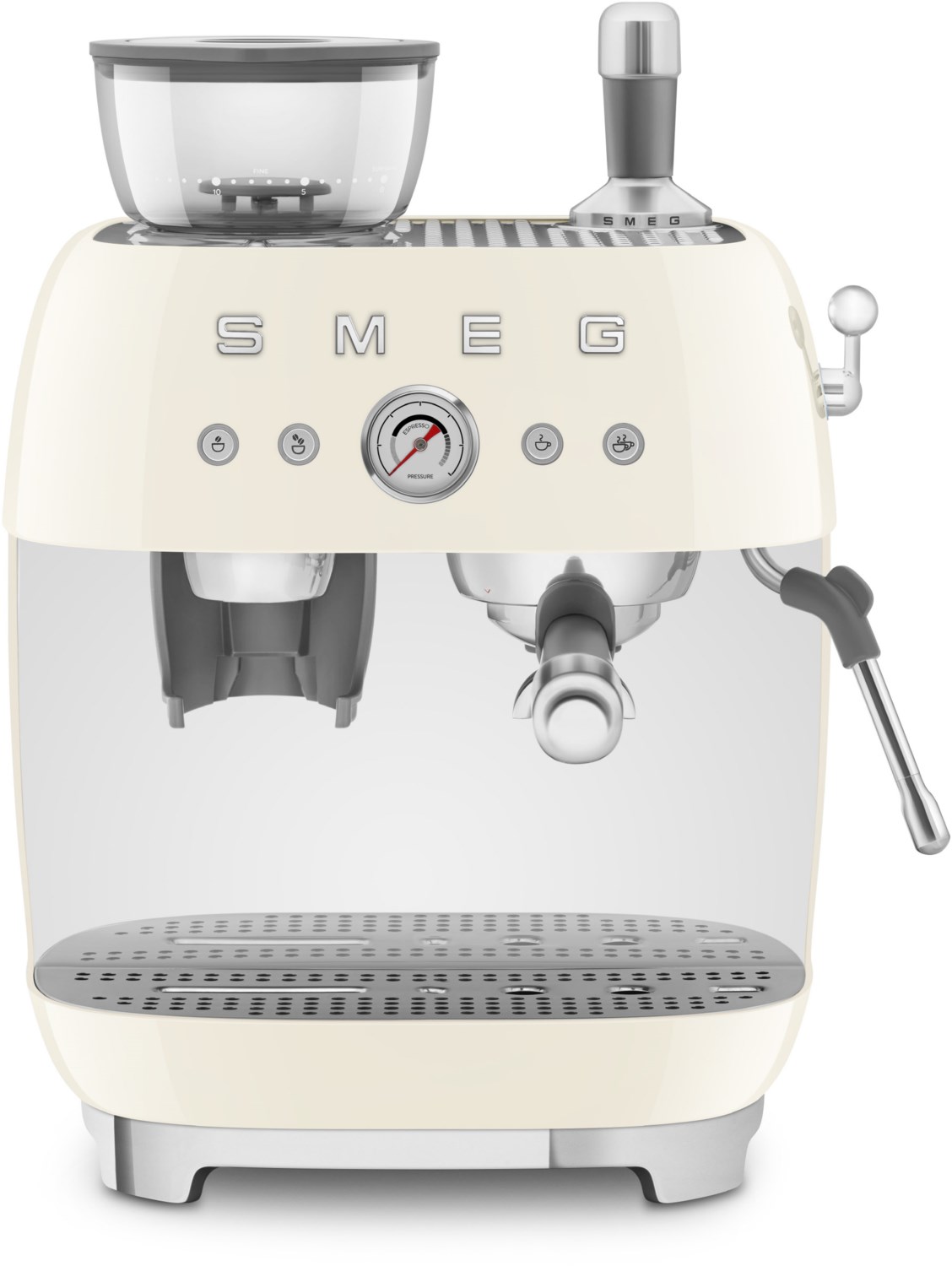 Smeg Espressomaschine EGF03CREU mit integriertem Mahlwerk creme