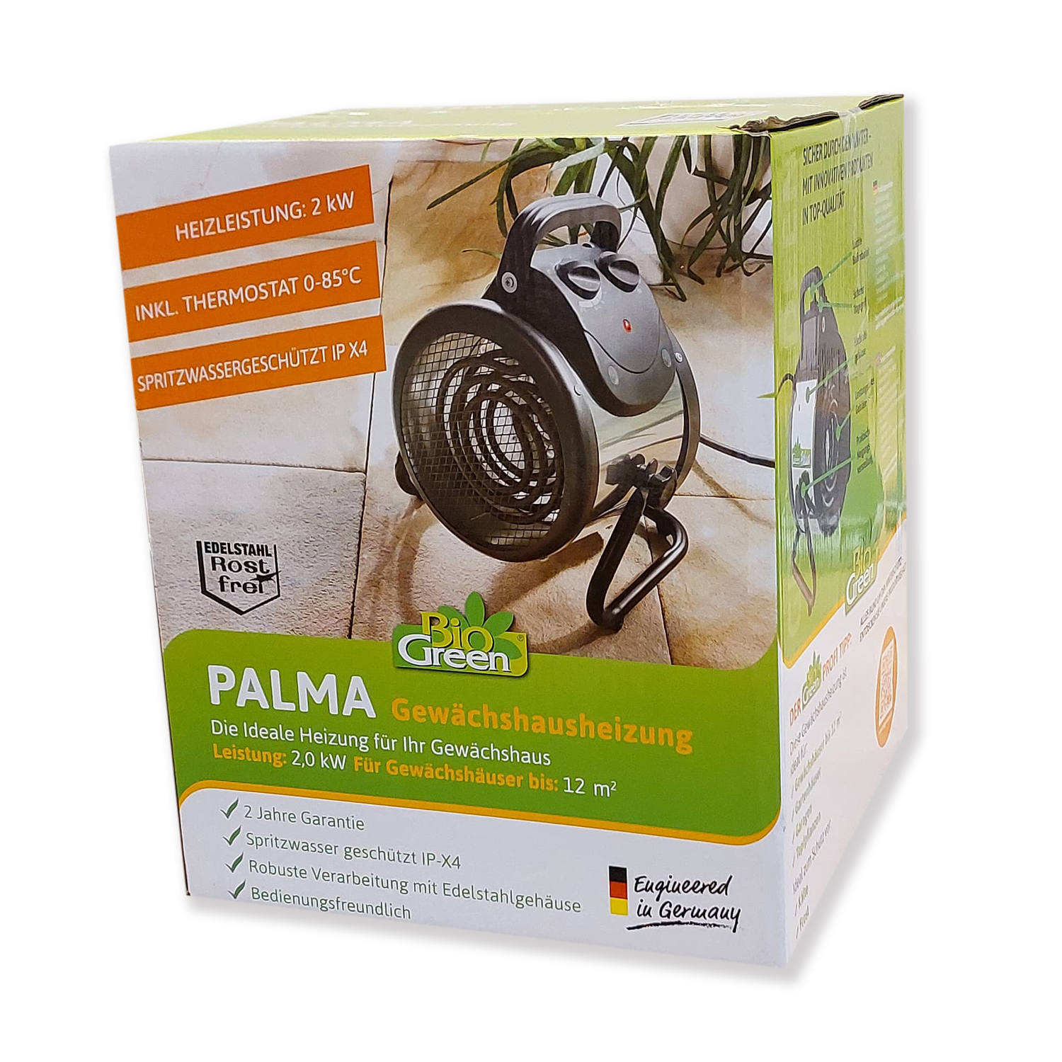 BioGreen Palma Elektro-Gewächshausheizung mit digitalem Thermostat