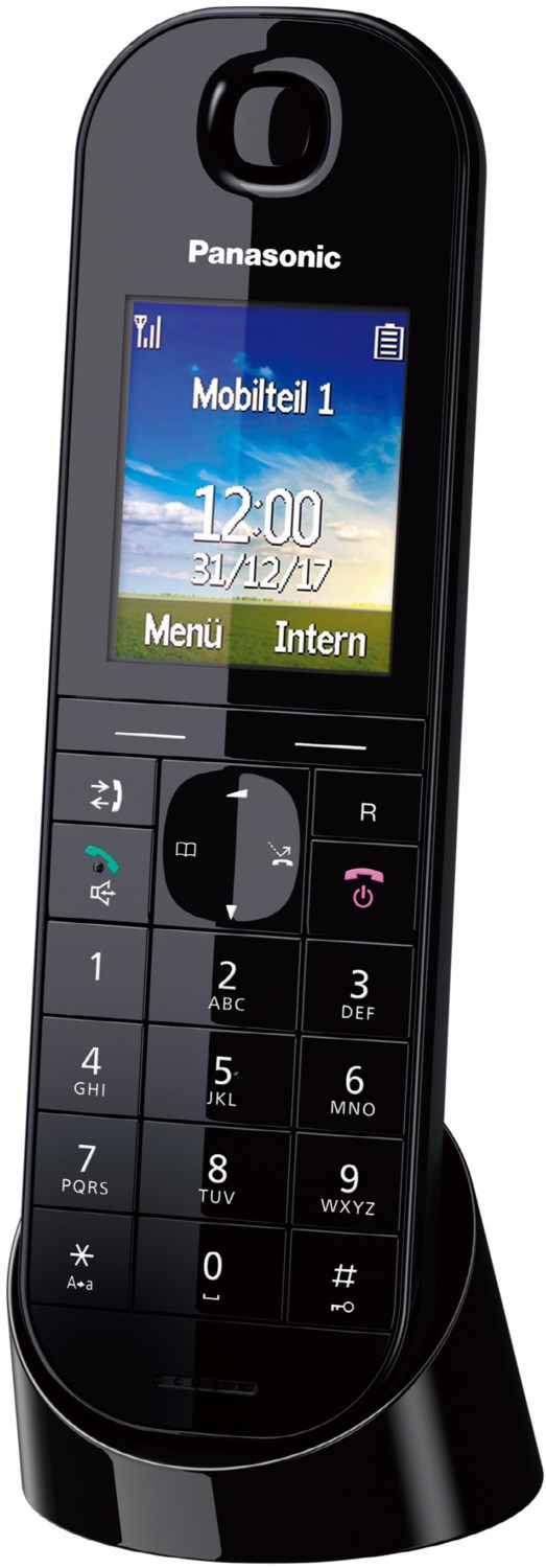 Panasonic KX-TGQ400GB schnurloses Telefon mit Anrufbeantworter schwarz