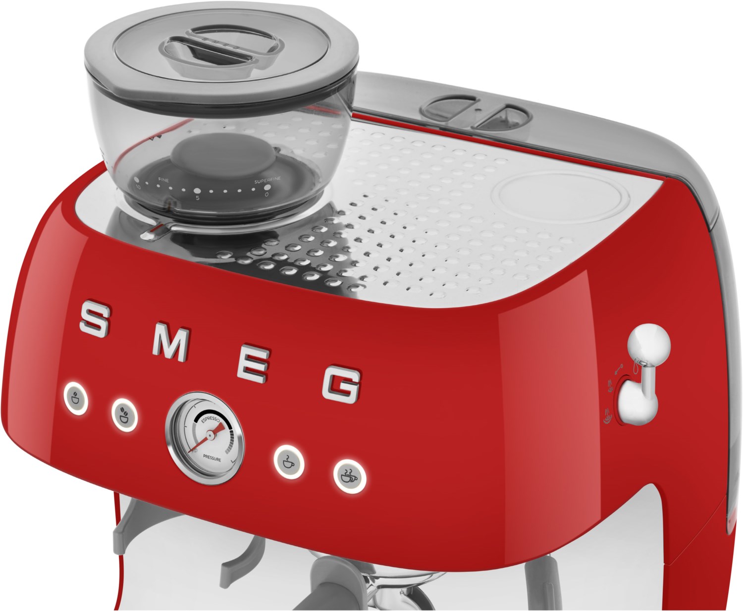 Mahlwerk Espressomaschine mit EGF03RDEU Smeg rot integriertem