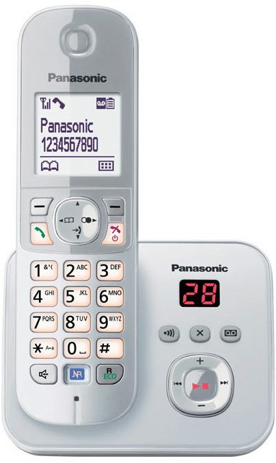 Panasonic KX-TG6821GS schnurloses Telefon mit Anrufbeantworter perlsilber