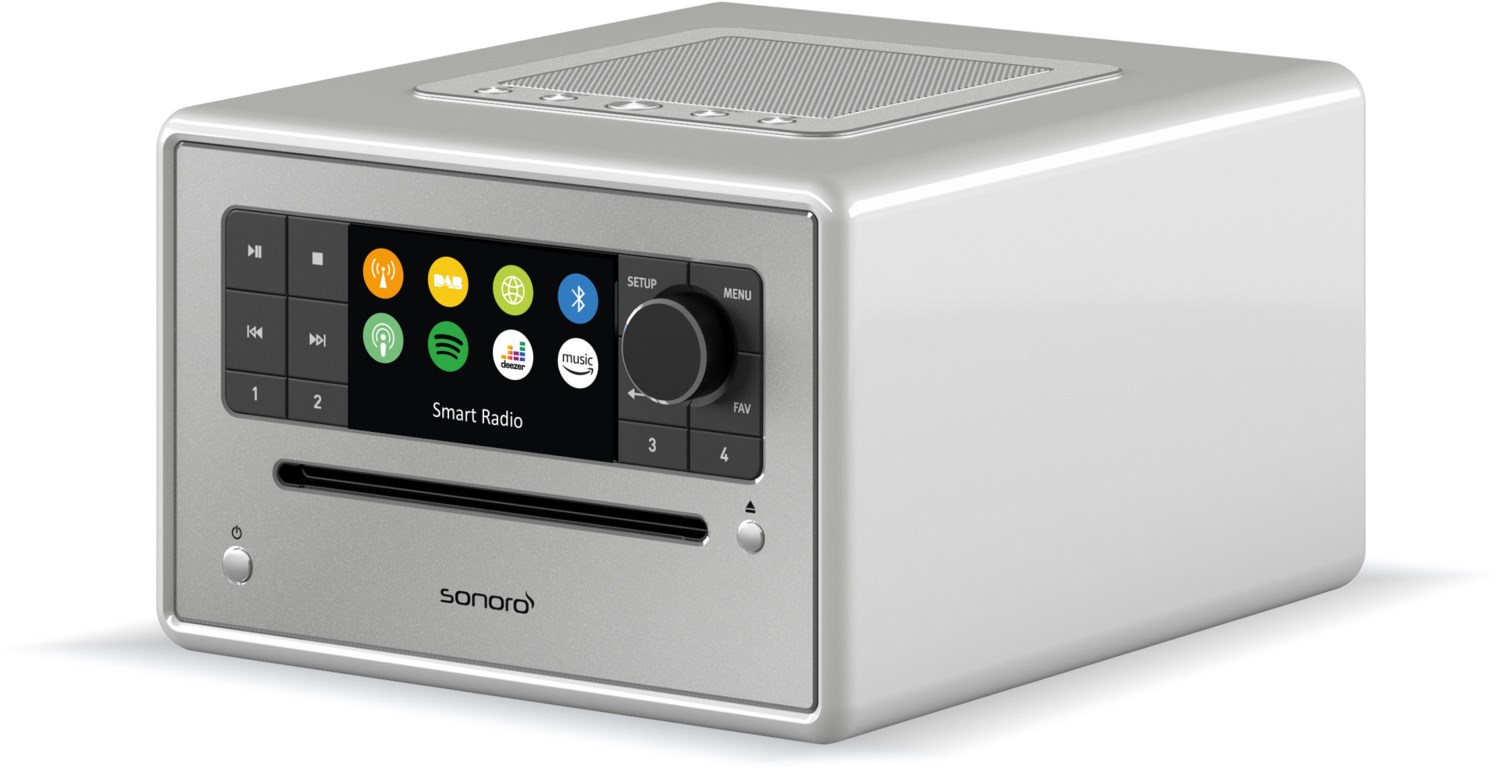 Sonoro Elite CD-Player mit Internetradio und Bluetooth silber hochglänzend - silber
