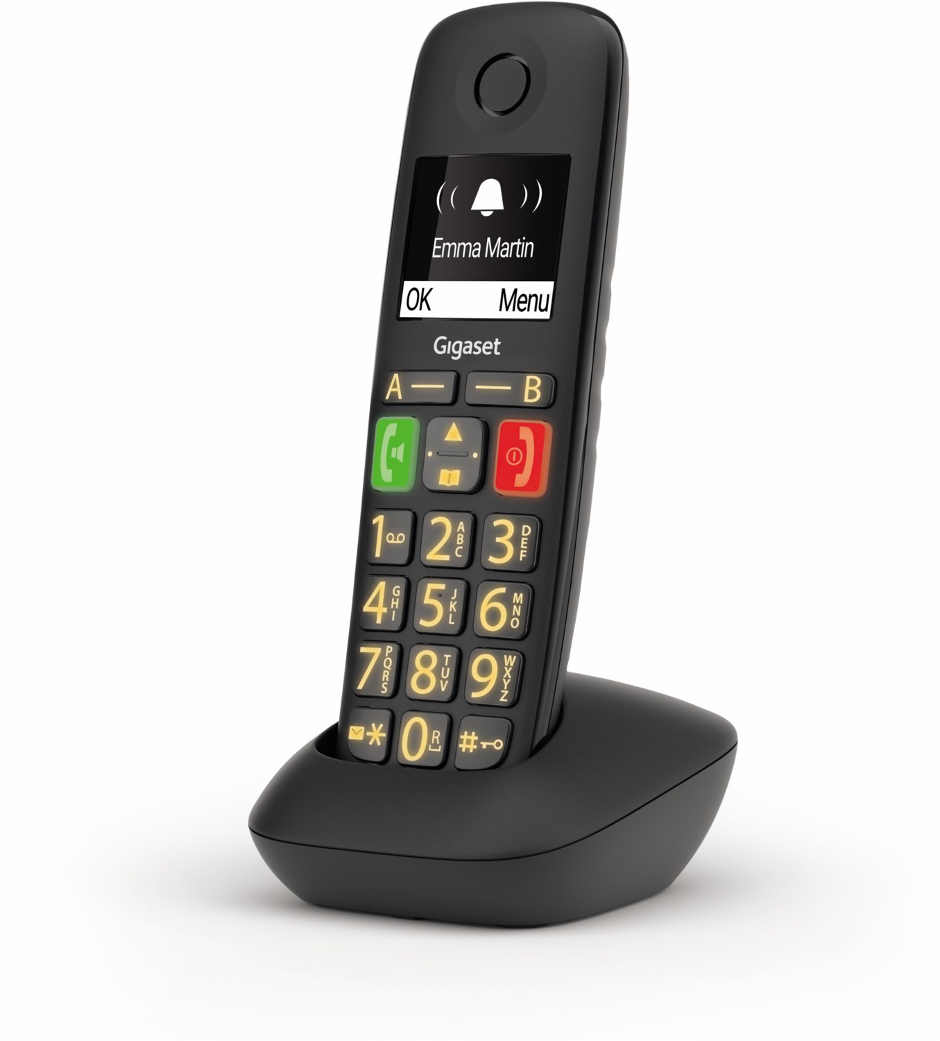 Gigaset E290HX DECT Mobilteil mit Ladeschale, Schnurloses Senioren Telefon schwarz