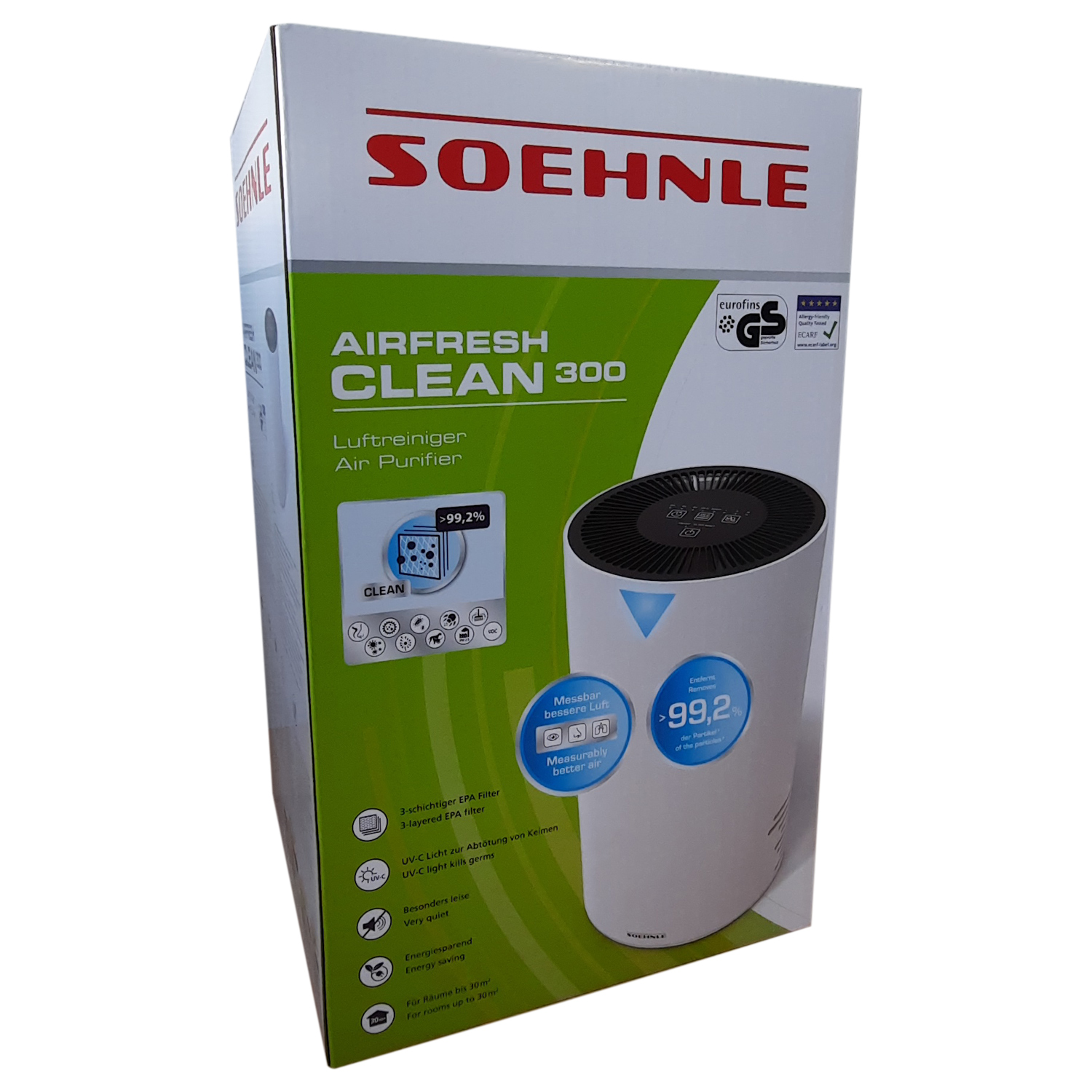 Soehnle Airfresh Clean 300 Luftreiniger mit 4-stufigem Reinigungssystem