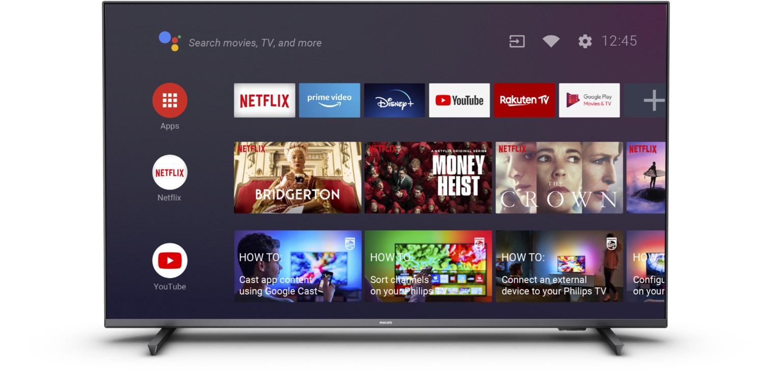 Philips 4K-Smart-TV mit Ambilight 75 Zoll LED Android Fernseher, anthrazit