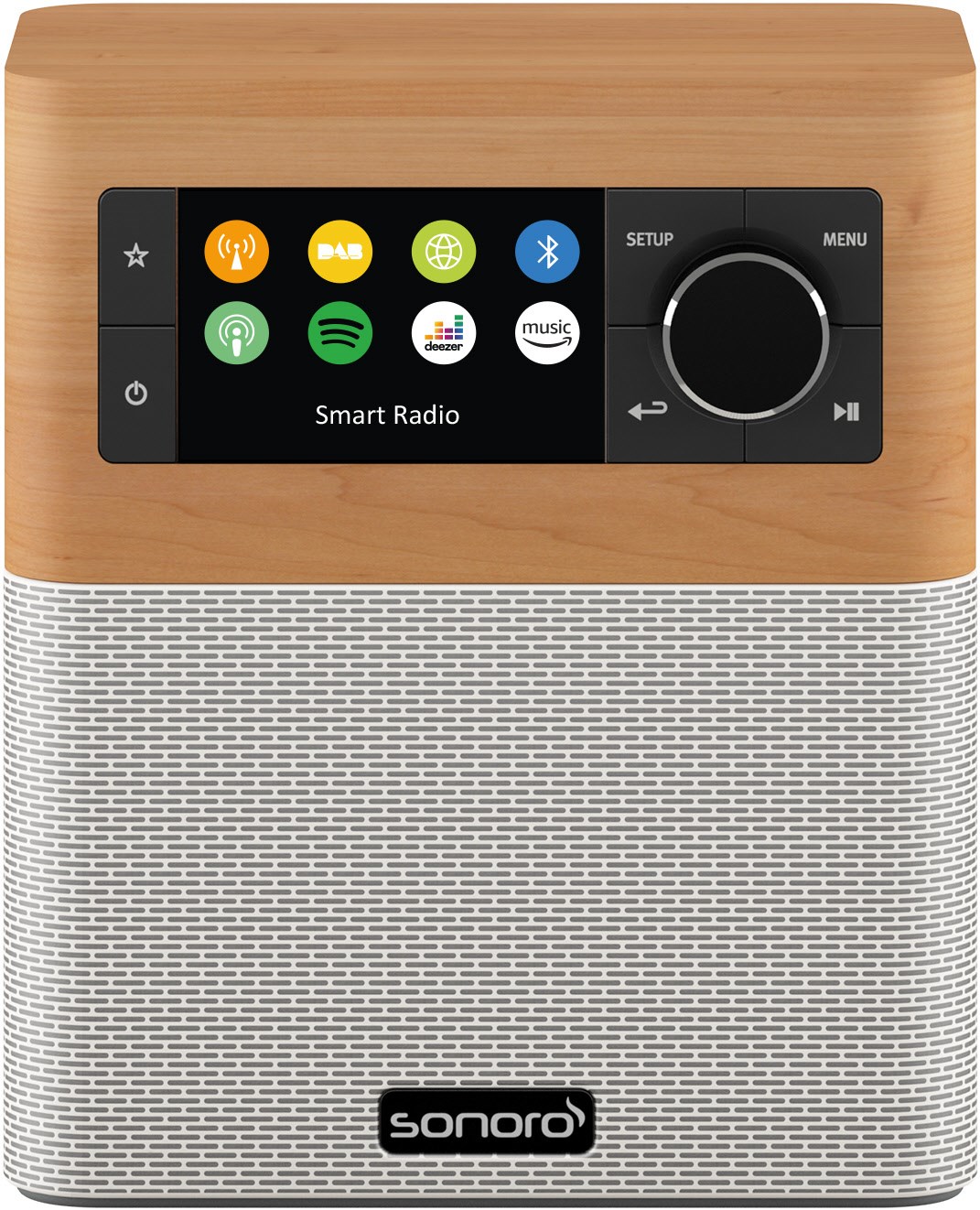 Sonoro Stream Audio-System & HD-Audiostreamer Ahorn Dekor - weiß