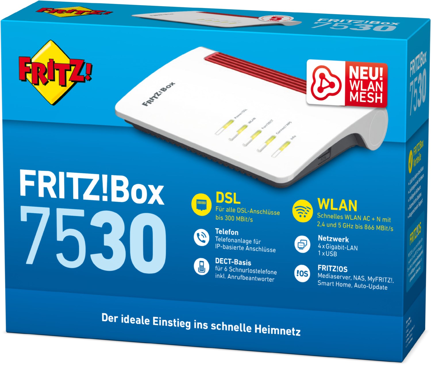 AVM FRITZ!Box 7530 Router WLAN AC+N Router für Deutschland weiß