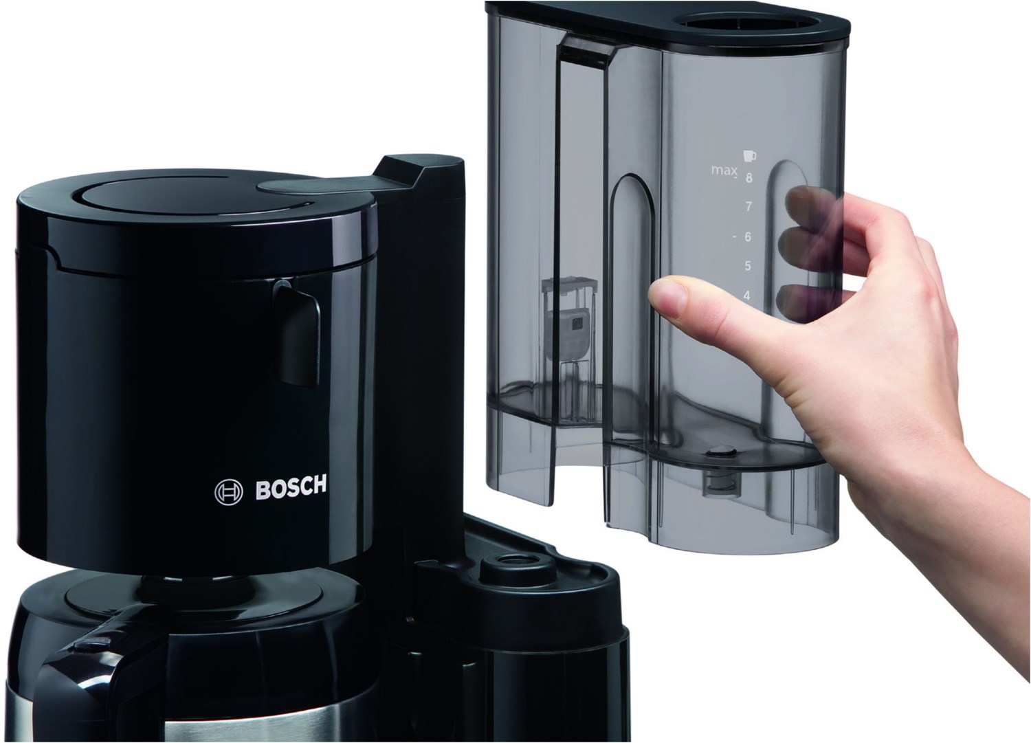 Bosch Styline Filter-Kaffeemaschine mit Edelstahl-Thermokanne 1,1 L schwarz